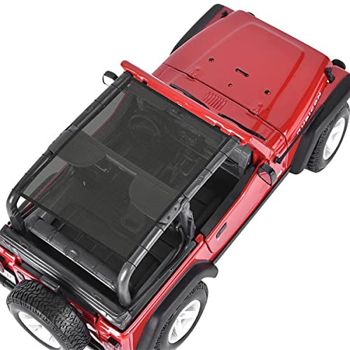 CKPEOR Mesh-Sonnenschutz, in voller Länge, UV-Bikini-Blocker, Sonnenschutz, obere Abdeckung für Jeep Wrangler TJ YJ 1987–2006 2-Türer,Schwarz