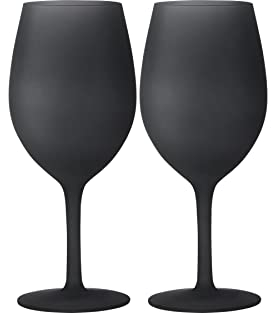 BRUNNER 0830184N.C1M Lot de 2 verres incassables Wineglass Blacksatin, 60 Cl, noir