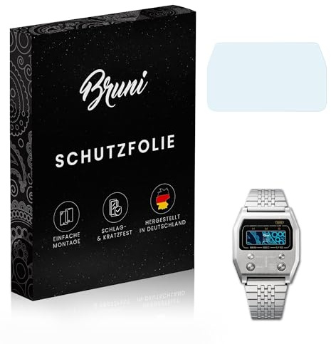 Bruni Schutzfolie kompatibel mit Casio A1100D-1 Folie, glasklare Displayschutzfolie (2X)
