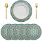 Runde Platzsets, 6er-Set, Boho-Mandala, türkis, Esstisch, Tischsets, Küche, Tischset, hitzebeständig, Tischmatten für Zuhause, Urlaub, Party, Dekoration, Weihnachtsdekoration, Ornamente