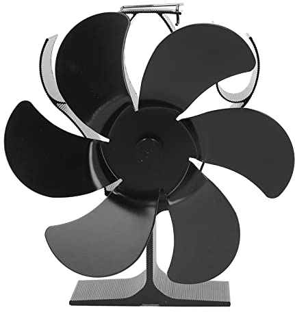 SYH&AQYE Holzofenventilator, 6 Flügel, Wärmebetriebener Kaminventilator, Selbststartend, Kein Strom Erforderlich, Holzofenzubehör für Holz, Pelletierschachtofen