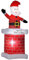 HOMCOM Papá Noel Hinchable con Chimenea Navidad Hinchable con 2 Luces LED e Inflador Eléctrico Decoración Navideña para Exteriores Interiores 80x70x210 cm Multicolor