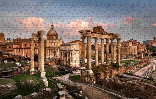 GUOHLOZ 1000 Teile, Puzzle für Erwachsene, Rom, Italien, Arc de Triomphe, Forum Romanum, Tempel des Saturn, 75x50cm