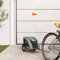 FENLAX Fahrradanhänger Hunde Grau Oxford-Gewebe und Eisen 124x53x53 cm Haustier Fahrradanhänger Haustieranhänger Fahrrad Hundeanhänger Hunde-Fahrradanhänger für Hunde und Andere Haustiere
