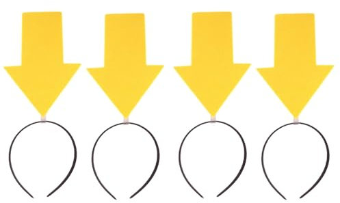 DOITOOL 4 Pièces Bandeau Tete Flèche Jaune - Bandeaux De Cheveux Amusants Avec Pointe De Flèche - Bandeau En Forme De Pointe De Flèche - D'halloween Bandeau De Fête