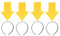 DOITOOL 4 Pièces Bandeau Tete Flèche Jaune - Bandeaux De Cheveux Amusants Avec Pointe De Flèche - Bandeau En Forme De Pointe De Flèche - D'halloween Bandeau De Fête