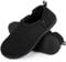 Snug Leaves Men's Faux Wool Slippers Comfy Warm Winter House Shoes with Elastic Gores Dark Black, 12-13 UK