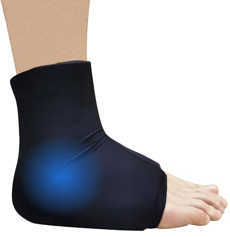 JEONEKID Pack de glace pour cheville, Pack de glace en gel réutilisable pour thérapies chaudes et froides, Manchon de compression pour thérapie froide, Pieds douloureux, Pied et Talon (XL)