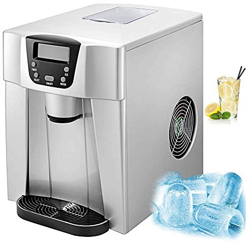 Fabbricatore di ghiaccio da 15 kg in acciaio inossidabile, macchina per fare il ghiaccio da banco, macchina per cubetti di ghiaccio, macchina per ghiaccio compatta trasparente per bar domestici della