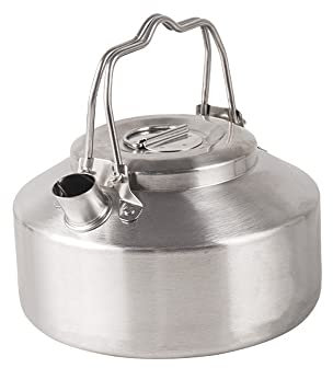 Funien Outdoor Stainless Steel Kettle Locking Handle Camping Hung Pot Portable Coffee Pot Picnic Cooker 1L Teapot Cooking Accessory,1L Teapot