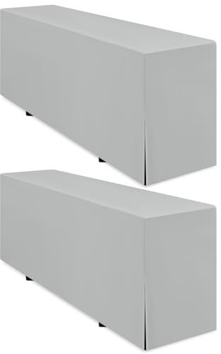 Pesonlook 2Pack Premium Biertischhusse Hellgrau Biertischhusse für Bierzeltgarnitur 220x50cm Blickdicht Polyester Biertischdecke waschbare Tischdecke für Bankett im Freien (Hellgrau)