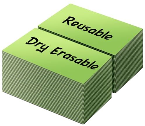 LLPT Dry Erase Magnetic Labels | 50PCS | Blank Writable Magnet Stickers Reusable for Refrigerator Desktop Shelf DIY Whiteboard (DML2040GN) | Color Green | 5CM x 10CM