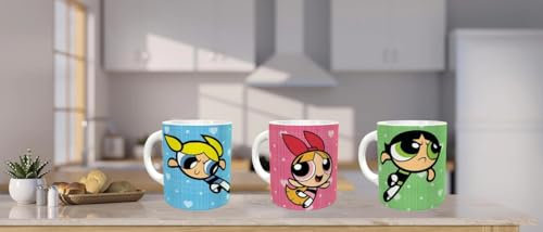 Tazas personalizadas Supernenas Pack de 3 tazas Cactus, Burbuja, Petalo diseño ideal para regalo a amigos o familiares.