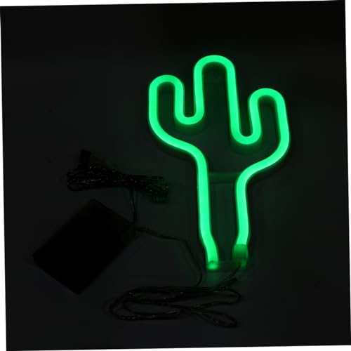 HOMSFOU 1stück Neon Cactus Nachttischlampe Design Ohne Batterie Stilvolle Tischleuchte Für Wohnzimmer Und Schlafzimmer Kompakt Und Leicht Kreative Deko Für Jeden