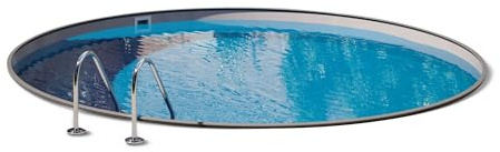 Stahlwandpool rund Komplettset Ø 2,50 x 1,20 m Folie grau 0,80 mm Aufgestellt Teileingelassen Eingelassen (Eingelassen, Bronze-Set)