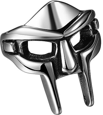 Cupimatch Ring Herren Spartan Maske: Gothic Biker Punk Herren Ringe Wikinger Ring für Jungen Männer Silber