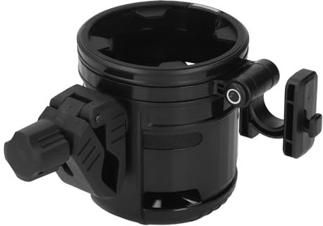 Adjustable Cup Holder for Bike, Treadmill, 360 Deg Double Bottle Holder with Hook, Bike Cup Holder for Stroller, Hand Cart, More Storage Space