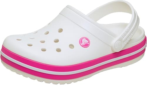 Crocs Unisexe Enfant Crocband Clog T Sabots, White/Pink Crush, 27/28 EU