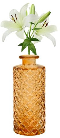 Petit vase à bourgeons en verre ambré - Mini vase à fleurs vintage décoratif pour centres de table, décoration de table de mariage, réception et décoration d'intérieur