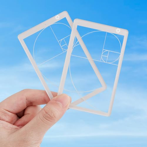 DELORIGIN 2 Stück Golden Ratio View Finder 2 Stile Fibonacci Fotokompositions Tool Viewer Künstler Viewer Für Fotografie Zubehör Malen Skizzieren Zeichnen