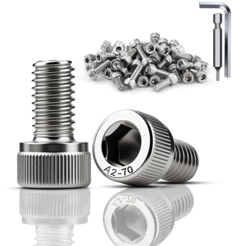 TXXATX 60 Stück Schrauben M5x12 mm Zylinderkopfschrauben DIN 912 Edelstahl A2 V2A Sechskantschrauben Zylinderschrauben mit Innensechskant Vollgewinde Inbusschrauben für Mechanische Möbelreparatur