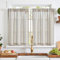 TOPICK Colorful Striped Small Curtains 24 Inch Drop Small Cafe Curtains Light Filtering Short Tier Curtain for Kitchen Bathroom Cupboard Baset Sink RV Half Window Muti Blue Rod Pocket 2 Panels