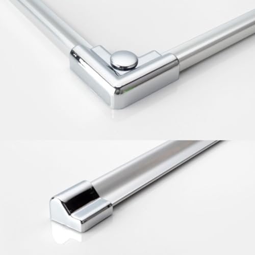 WITEN&NOCKAluminium Schwallleiste Schwallprofil Duschdichtung Schwallschutzleisten Set Endstücke und Eckverbinder Dusche Duschwanne Duschkabine gerade Wasserabweiser Länge 100 cm chrom