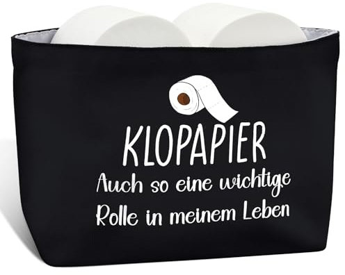 Xuniea Toilettenpapier Aufbewahrung Schwarz Toilettenpapier Aufbewahrungsbeutel Witzige Klopapier Aufbewahrung Lustig Badezimmer Klo Bad Deko Platzsparende 37 x 12 x 19 cm(Schwarz)