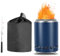 CAMPORG Tragbare Mini Feuerschale Edelstahl Camping mit Reisetasche, 14cm ⊘ * 20cm H Rauchfreie Feuerschale mit Gabel für 1-2 Personen Geeignet, Blau