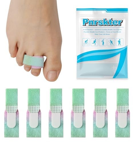 Pnrskter Hammer Toe Straighteners, 6 Pcs Toe Corrector for Women & Men - Broken Toe Splints Wraps Relief for Curled, Crooked, Broken Support (Colorful)