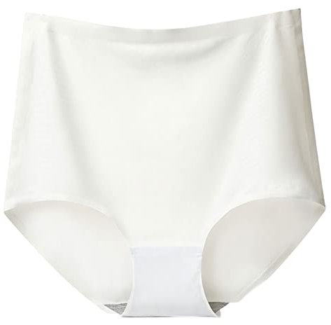 Mutande da donna, in tinta unita, per donna, taglie forti, con vita ultra alta, in seta di ghiaccio, senza lasciare traccia, non in mutande, senza cuciture, senza cuciture, h, XXL
