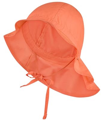 Sterntaler Sonnenhut einfarbig – Sonnenhut aus Bio-UV-Popeline mit Bindeband, Größenregulierung und Nackenschutz, UV-Schutz 50+