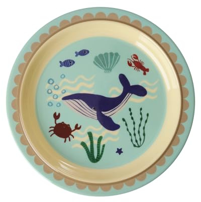 Rice Melamin Kinderteller Teller - Blau - Ocean Print