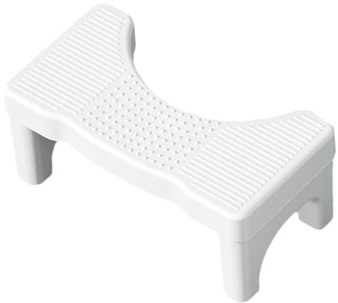 BELLIFFY Tabouret de Toilette la Turque en Polypropylène Blanc, Repose-pieds Stable Compact, Marchepied Anti-dérapant pour Adultes et Garçon et Filles, Adapté Salle de Bain et Toilettes,
