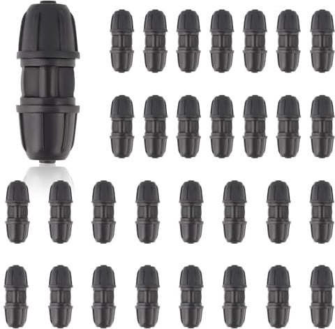Raccordi per irrigazione a goccia da 0,6 cm, connettori dritti per tubo di irrigazione da 6 mm, connettori per irrigazione a goccia per sistemi di irrigazione da giardino (30 pezzi)