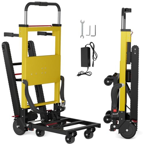 Elektrische Sackkarre, Robuster, Elektrischer Treppensteiger-Transportwagen mit 6 Rädern für Möbellogistiklager, Treppen Hoch Und Runter mit Gummiketten zum einfachen Bewegen von schweren Möbeln