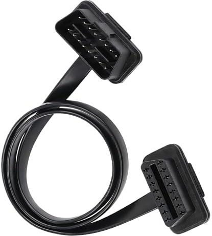 GFFG Auto OBD2 Kabel Diagnosegerät, 16Pin Stecker auf Buchse Verlängerungskabel, Flach OBDII Flachbandkabel, Diagnose Adapter Stecker (0.6M)