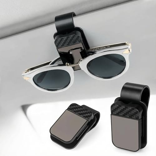 2 Piezas Soporte para Gafas de Sol para Coche, Portagafas Coche Universal