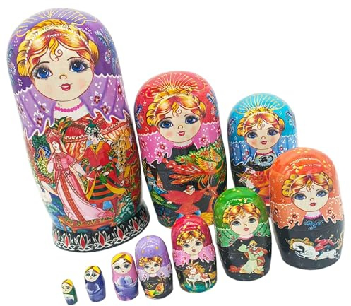 10 Layer Russian Nesting Doll Traditional Matryoshka Dolls for Home Table Decoration Stacking Doll Collectible Toy Nesting Dolls