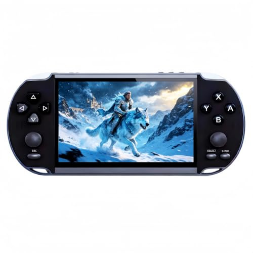 HLF Console de jeu vidéo multifonction de 12,9 cm intégrée 4000 jeux rétro portable Support d'arcade MAME Émulateur multiple jeux archivables MP3/4 E-Book hommes/enfants (Noir)