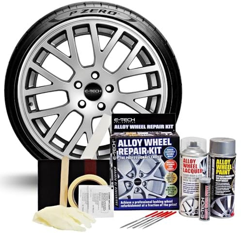 E-TECH Complete Alloy Wheel Refurbishment Repair Kit - Silver - AW-KIT-01
