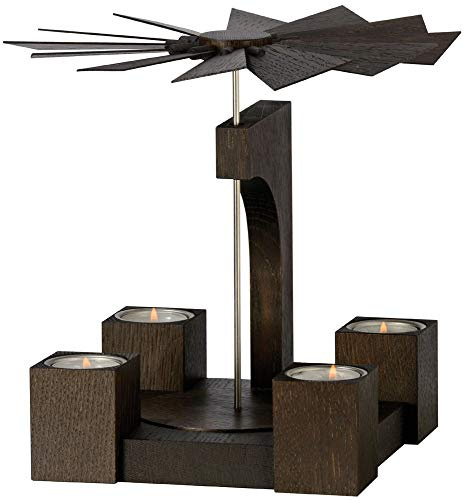 KWO Olbernhau 70066 Pyramide Mooreiche lackiert, 19 cm