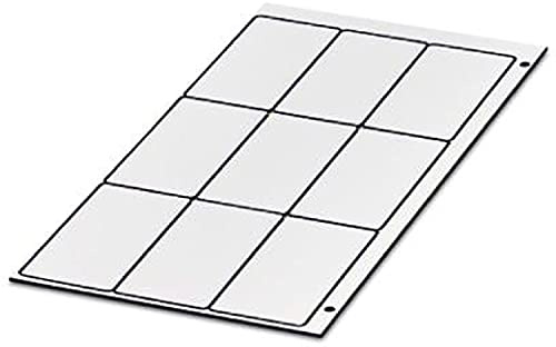 PHOENIX CONTACT GPE 60X30 WH/R Gravurmaterial, 60mm x 30mm Schriftfeldgröße, 9 Einzelschilder, Weiß, 10 Stück
