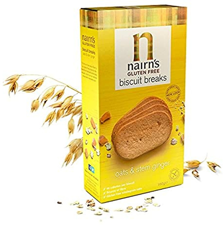 NAIRN'S OATCAKES Gluten Free Biscuits Breaks Oats & Stem Ginger ,160g