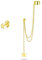 Personalisierte Alphabet A-Z Initiale USA Patriotischer Stern Himmlische Doppelketten-Ohrläppchen-Knorpel-Ohrring Clip On Helix Lineares Band Wrap Ohrmanschette Stecker Ohrring Set 14K Vergoldet .925