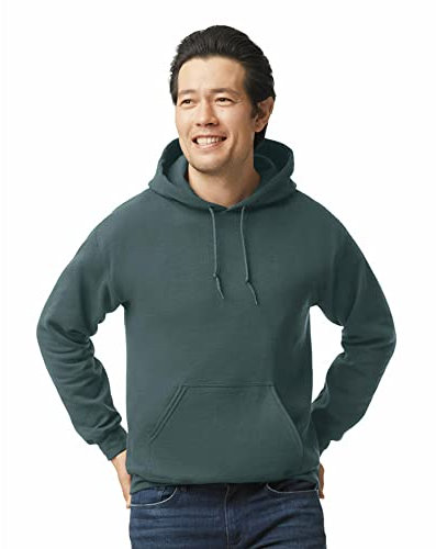GILDAN Men's Fleece Hooded Sweatshirt, Style G18500, Dark Heather, XL