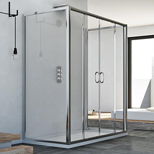 Box Doccia 3 lati 75x120x75 CM H185 trasparente mod. Replay Trio 2 Ante