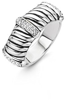 TI SENTO Milano Damen-Ring 925 Sterling-Silber Silber Rundschliff Oxyde de Zirconium