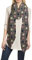 Lina & Lily Damen Schal Tuch mit Eulen-Muster (Dunkelgrau)