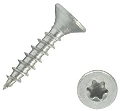 200 Stück Edelstahl-Schrauben 4x20 mm Vollgewinde Torx - Spanplattenschrauben mit Senkkopf - Holzschrauben/Holzbauschrauben - Werkstoff A2 VA V2A - Edelstahlschrauben/Universalschrauben TX20